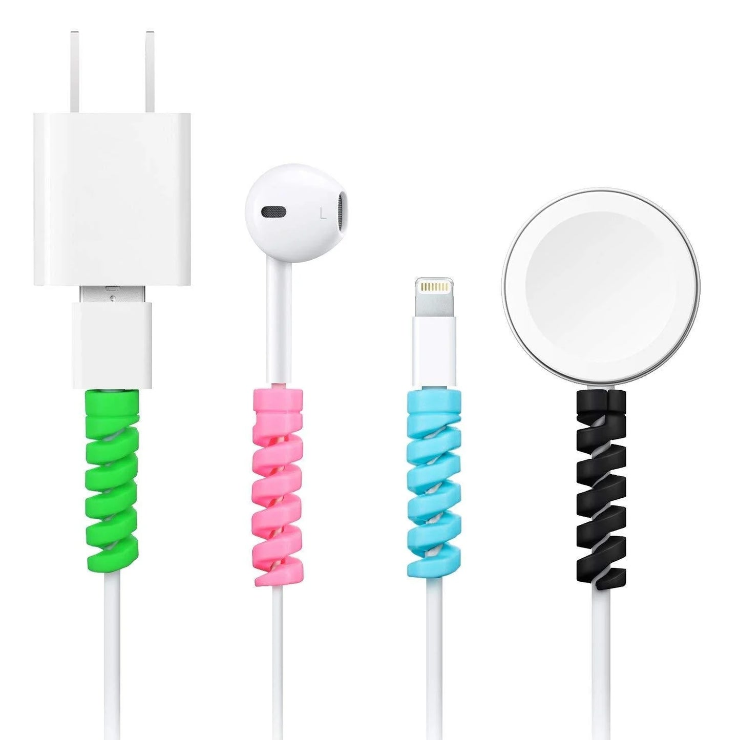 Spiral Charger Cable Protector Data Cable Saver Charging Cords Protective For All Universal Earphone  Cable Cover (Pack Of 10) - Happy Price - Image 3