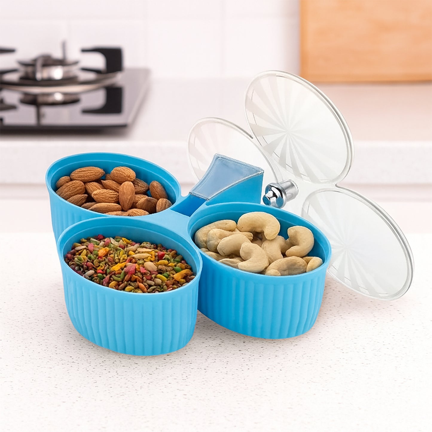 Premium 3-compartment Revolving Dry Fruit Box (1 Pc) - Happy Price - Image 4