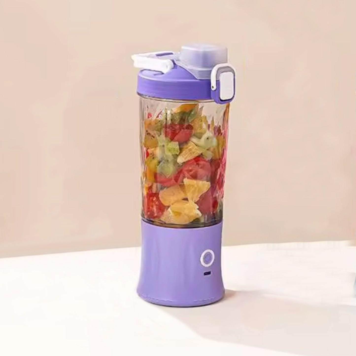 Portable USB Rechargeable Juicer Blender, 600ml, 8 Blades, Multicolor Light - Happy Price - Image 5