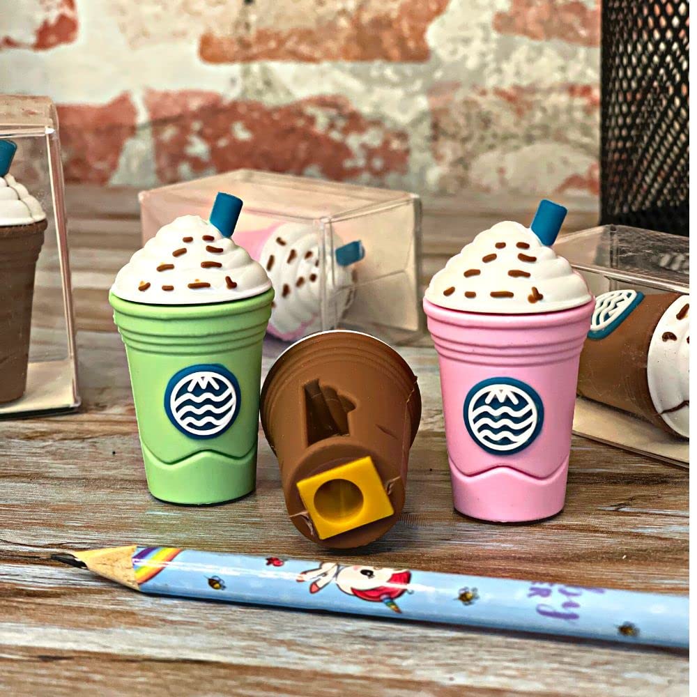 8832 Cute Coffee Or Ice Cream Shape Sharpner Like Rotary Manual Pencil Sharpener For Kids  Ice Cream Style Office School Supplies Back To School Gift For Studentskids Educational Stationary Kit Bday Return Gift  (24 Pcs Set) - Happy Price - Image 6