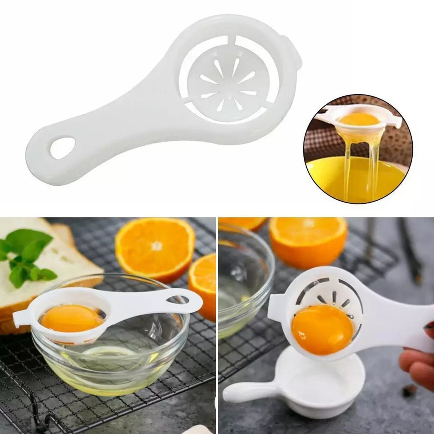 Egg Yolk Separator Egg White Yolk Filter Separator Egg Strainer Spoon Filter Egg Divider - Happy Price - Image 5