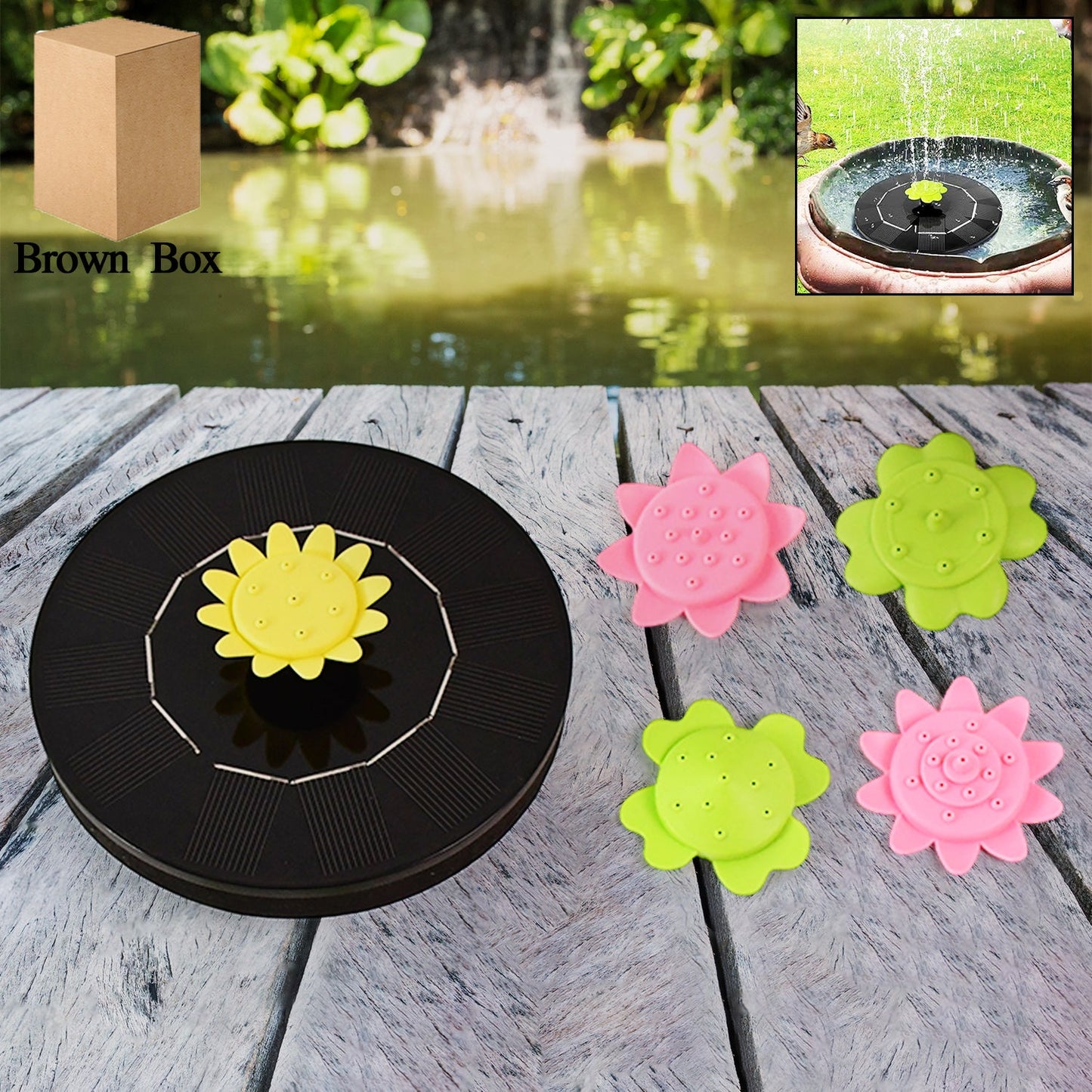Solar Powered Water Fountain Pump Kit - 1 Set - Happy Price - Image 1