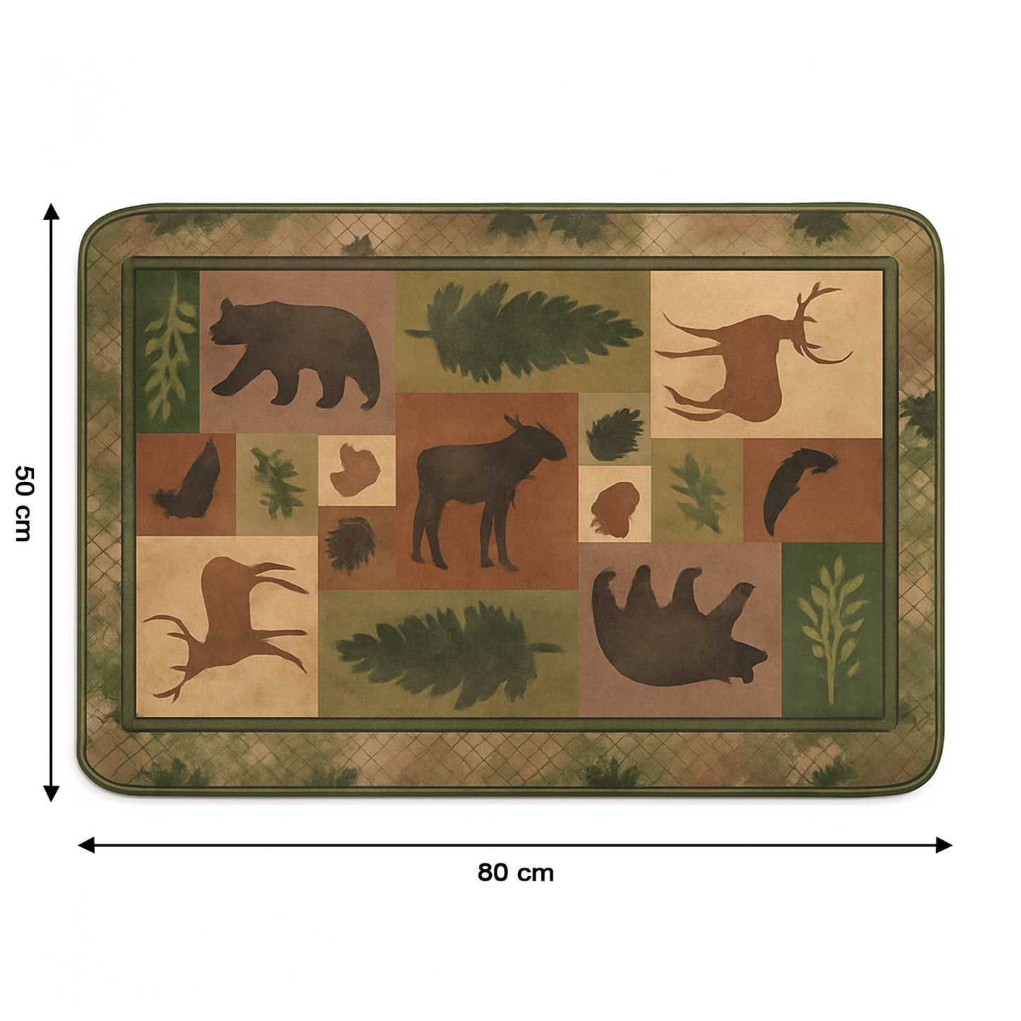 Soft Microfiber Floor Mat with Anti-Slip Backing - 80x50 cm Nature Print Rug (1 Pc) - Happy Price - Image 3