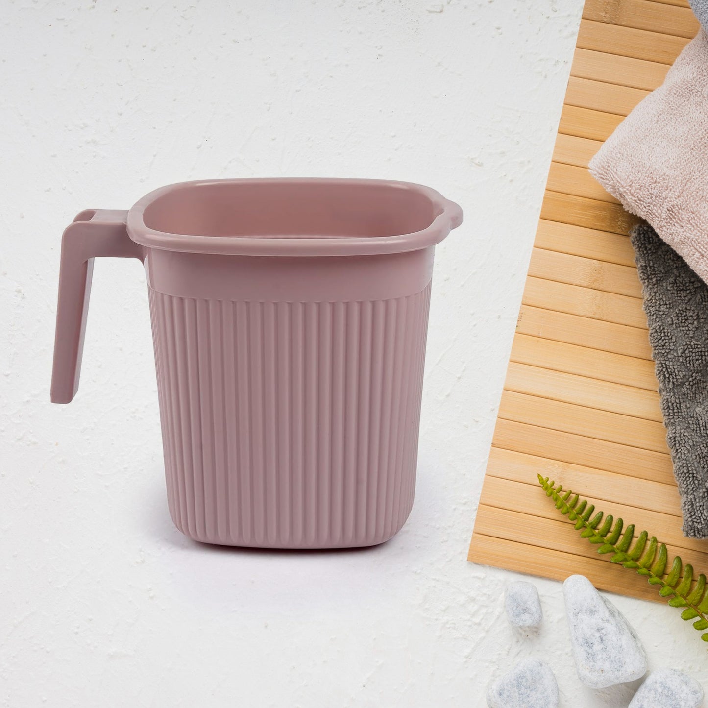 Plastic Square Bath Water Mug (4 Pc  1000 Ml  Mix Color) - Happy Price - Image 2