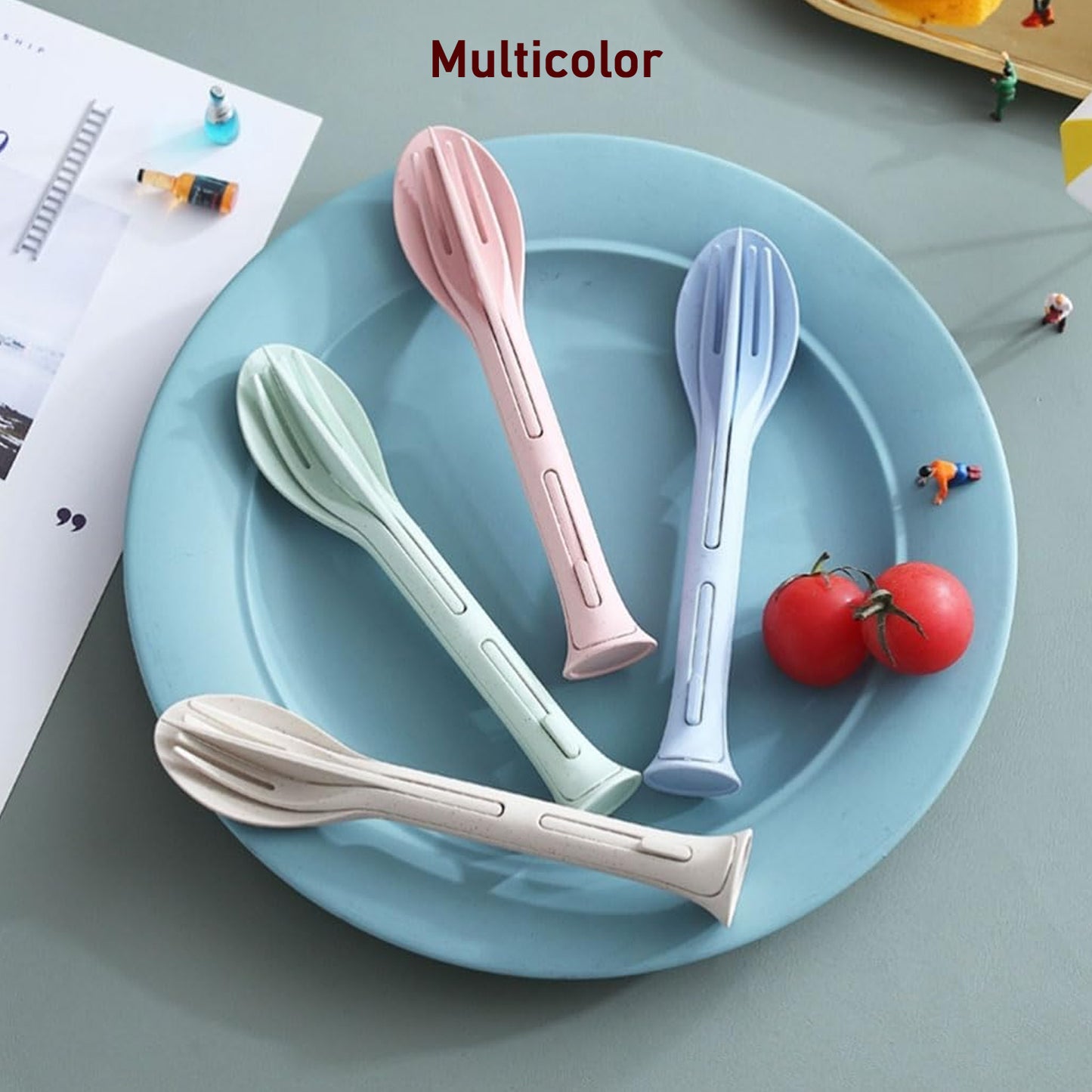 3 In 1 Reusable Spoon Knife Forks Tableware Spoon (3 Pcs Set) - Happy Price - Image 5