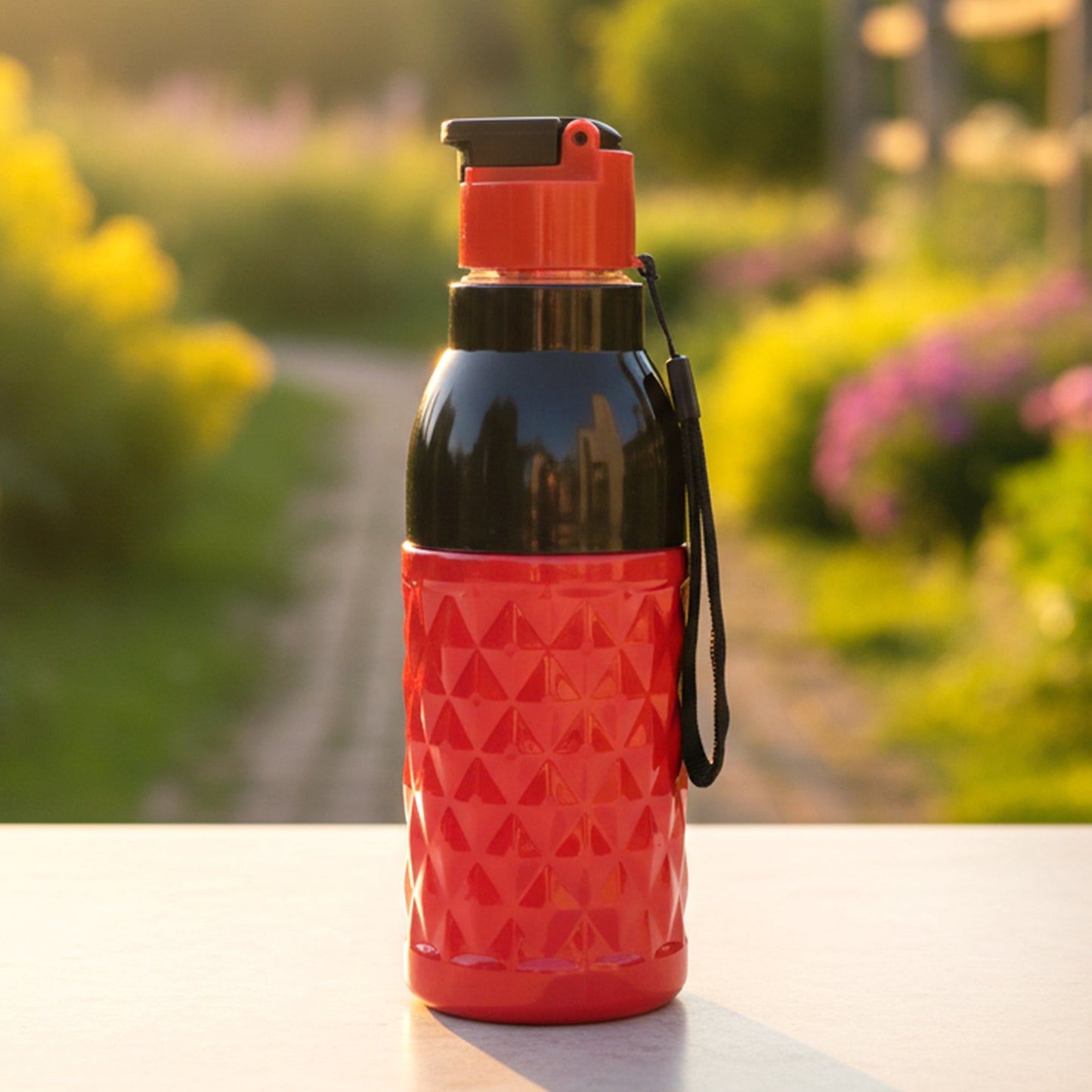 1000 ML Durable Plastic Sports Water Bottle with Flip Lid & Strap - Leakproof for Gym, Travel, Office - Happy Price - Image 3
