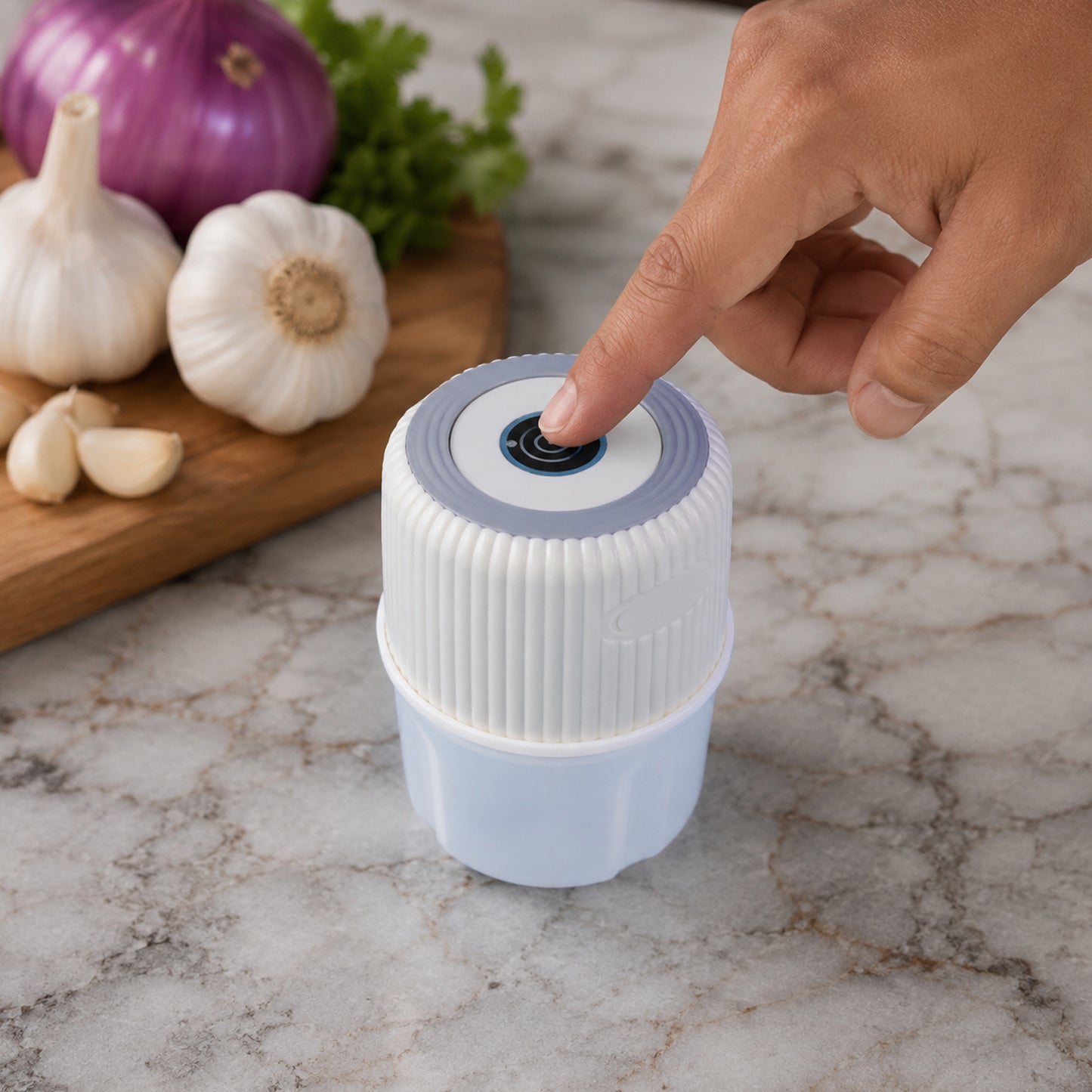 Mini USB Rechargeable Garlic Chopper, 300 ML Portable Electric Food Mincer - Happy Price - Image 3