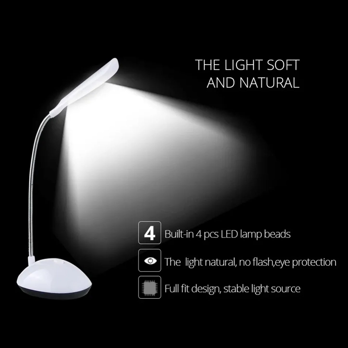 Fashion Wind LED Desk Lamp with Flexible Neck, Touch Control, Eye-Caring Light - Happy Price - Image 4