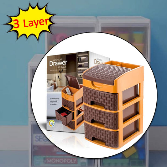 Mini 3 Layer D Storage Used In All Kinds Of Household And Official Places For Storing Of Various Types Of Stuffs And Items Etc. - Happy Price - Image 1
