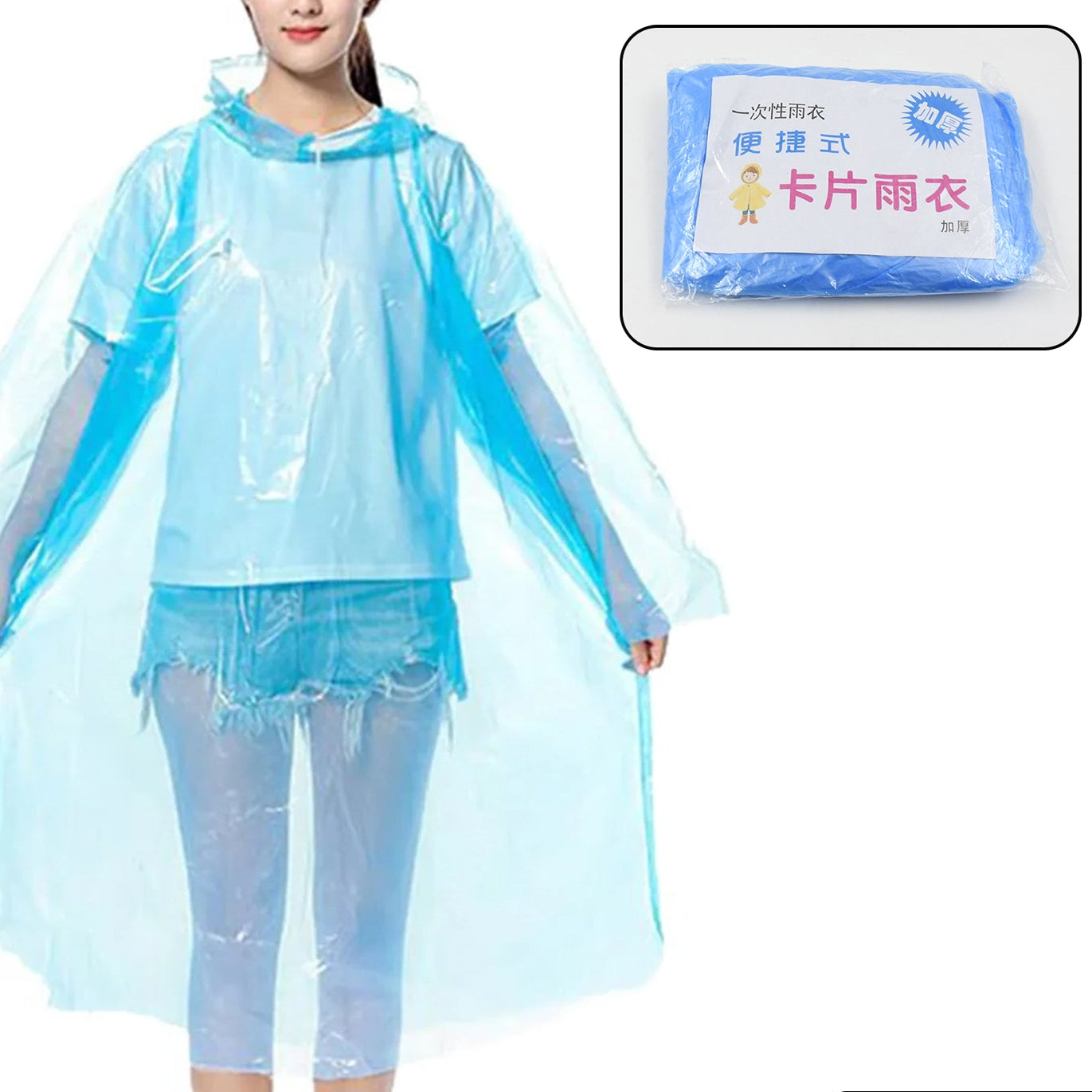 Pocket-Sized Reusable Raincoat - Free Size Waterproof Poncho - Happy Price - Image 1