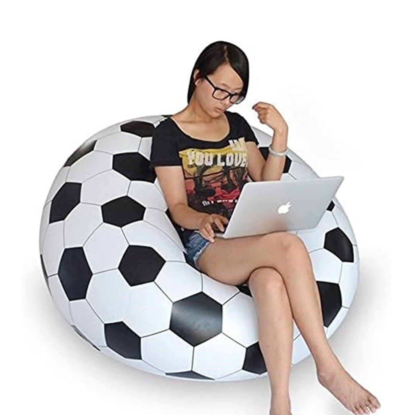 Foldable Sofa Cartoon Style Inflatable Folding Chair Ball Chair Inflatable Sofa For Adults Kids Size (110cm X 80cm) - Happy Price - Image 5
