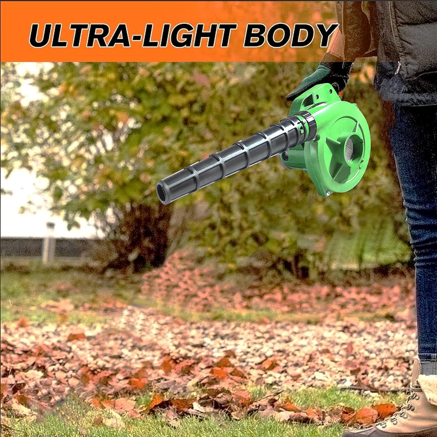 650v Blower Portable Rifel Range Heavy Duty Air Blower Electric Air Blower For Homeofficecarpccomputer Dustgaragepatiogarden Leaftrash Cleaning  (350w 2.3 M3min 13000 Rpm Green) - Happy Price - Image 5