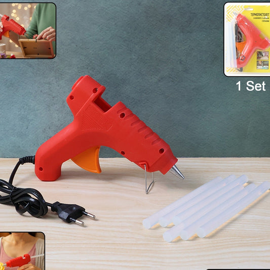 20W Hot Melt Glue Gun Kit with 6 Transparent Glue Sticks - Happy Price - Image 1
