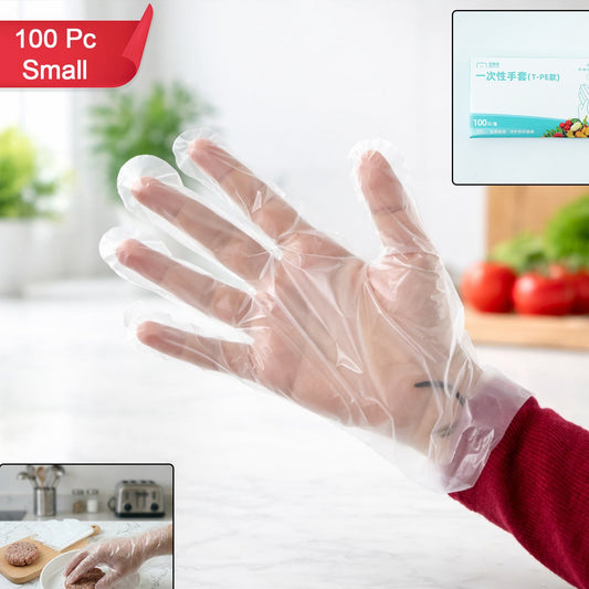 Disposable Plastic Hand Gloves Small Size 100 Pc
