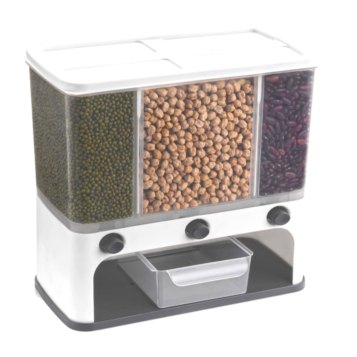 Easy Flow Cereal Dispenser For Kitchen 3 In 1 Push Button Wall Mount Container - Happy Price - Image 6