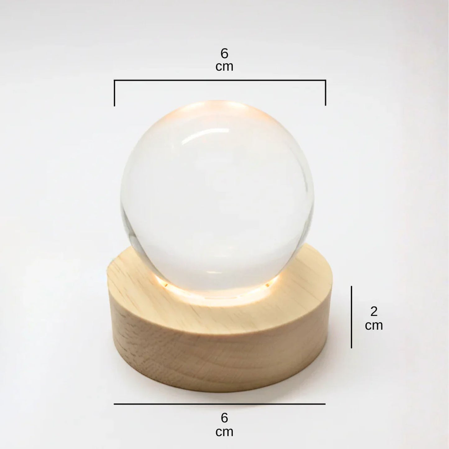 3D Crystal Lakshmi Ball LED Lamp with Wooden Base - Spiritual Decor Light - Happy Price - Image 5