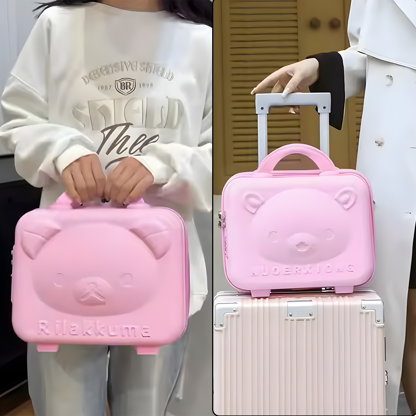 Kids Bear-Shaped Hard Shell Carry Case with 3-Digit Lock & Handle - Happy Price - Image 3