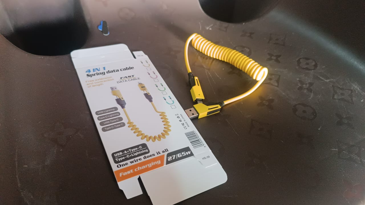 4 In 1 Spring Fast Charging Cable (1 Pc  1.5 Mtr Long) - Happy Price - Image 7