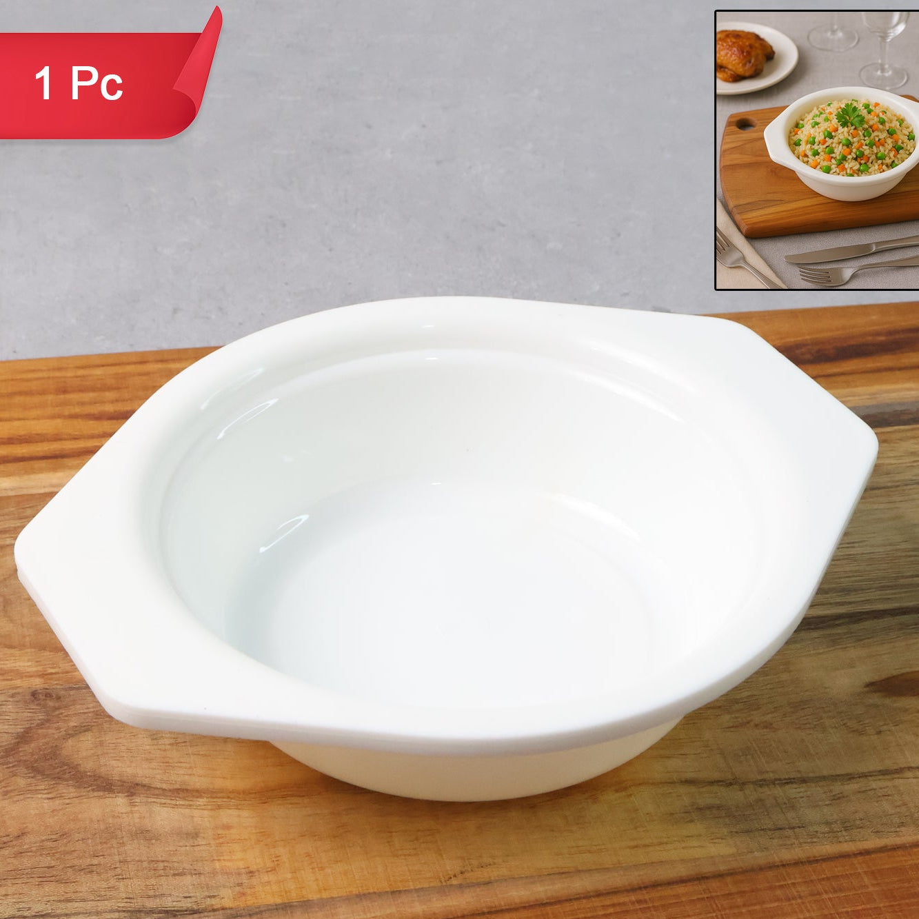 Durable Plastic Mixing Bowl with Easy-Grip Tabs - 1 Pc - Happy Price - Image 1