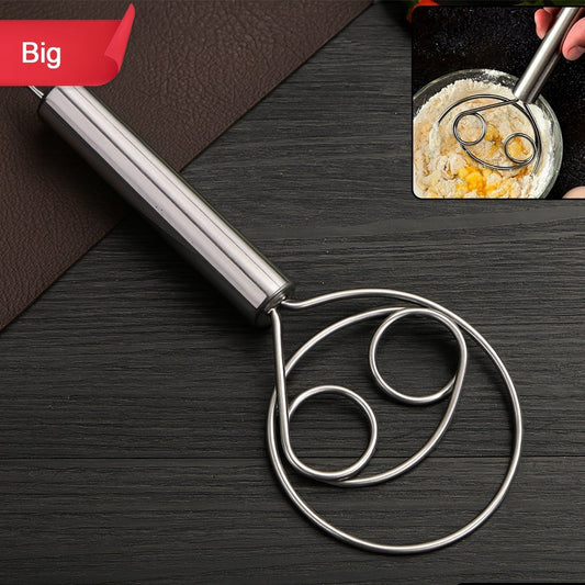 Big Stainless Steel Dough Whisk - 1 Pc, Heavy Duty Hand Mixer for Indian Breads & Batter - Happy Price - Image 1