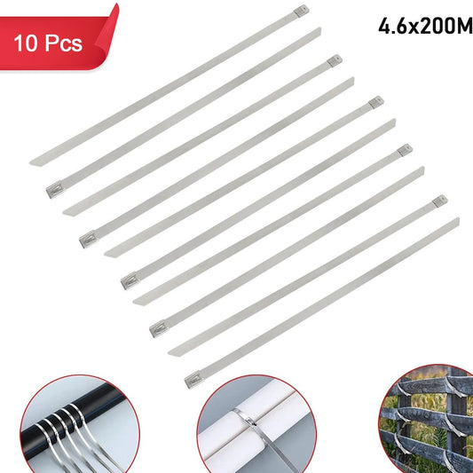 Multipurpose Stainless Steel Cable Tie (10 Pcs Set  4.6x200mm) - Happy Price - Image 1
