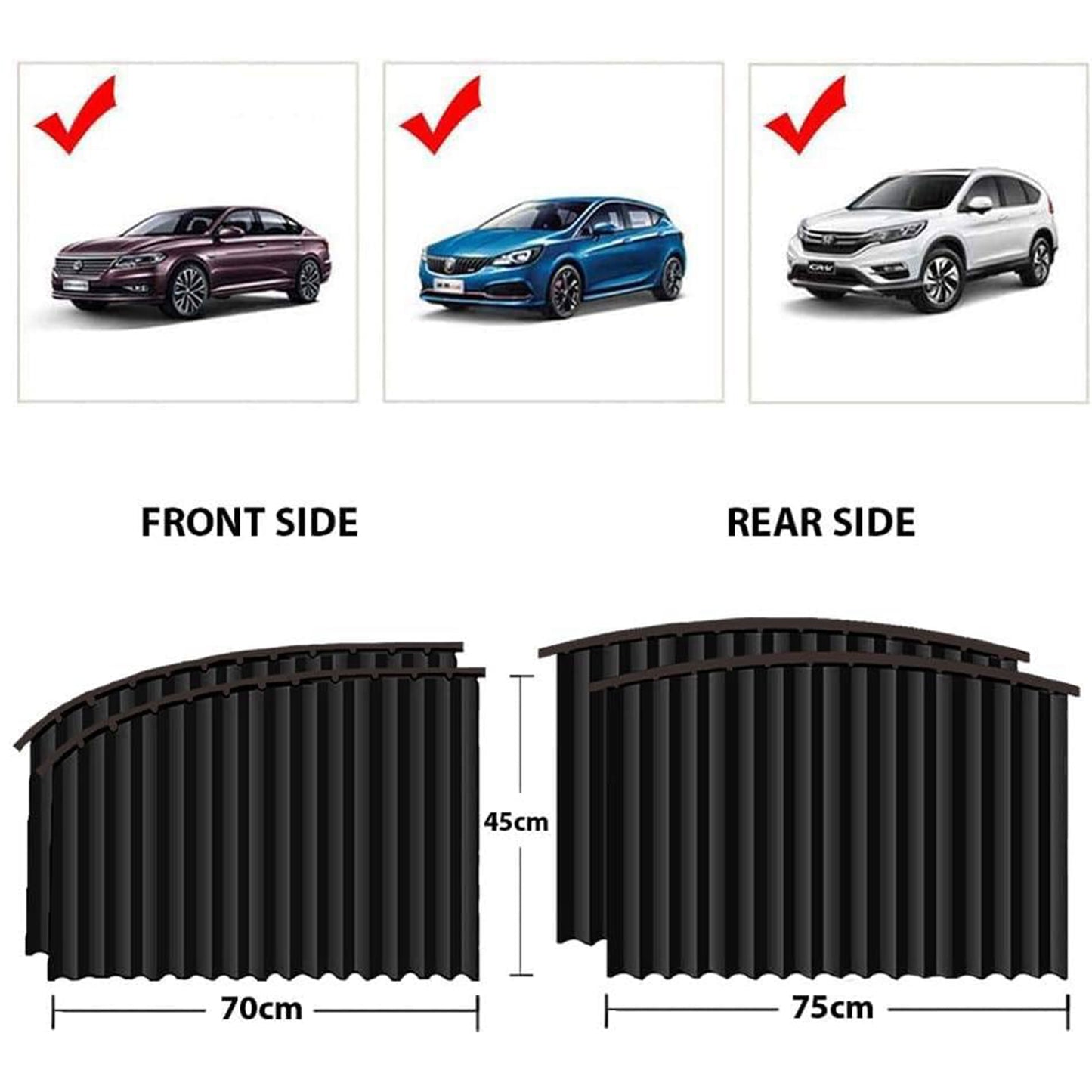 Curtain For Car Window  Heat  Sunshade Protection (4 Pcs With Curtain Hook  Adhesive Tap Set) - Happy Price - Image 5