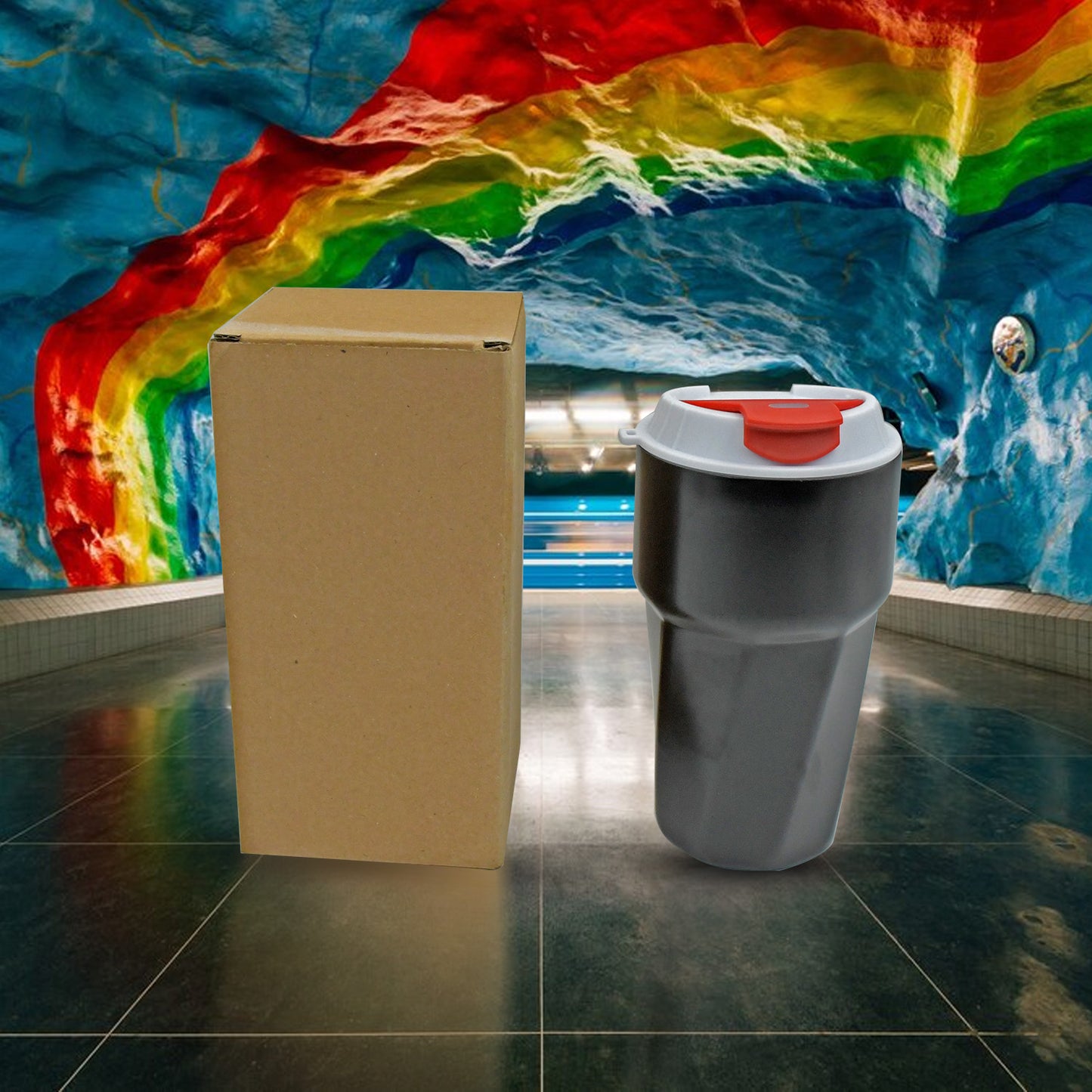 Stainless Steel Vacuum Insulated Travel Mug Car Coffee Mug With Lid Reusable Thermal Cup For Coffee Car Travel Beach Camping Hiking Hunting Fishing Drinks Coffee Tea Mug Outdoor Home Office (1 Pc) - Happy Price - Image 2