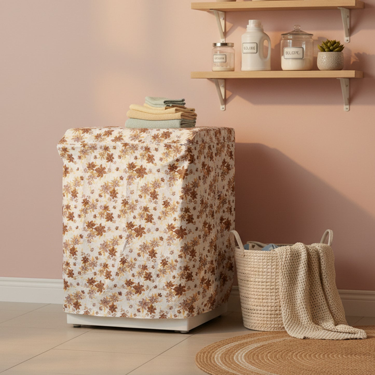 Floral Top Load Washing Machine Cover - 60x83 cm, Waterproof & Dustproof - Happy Price - Image 5