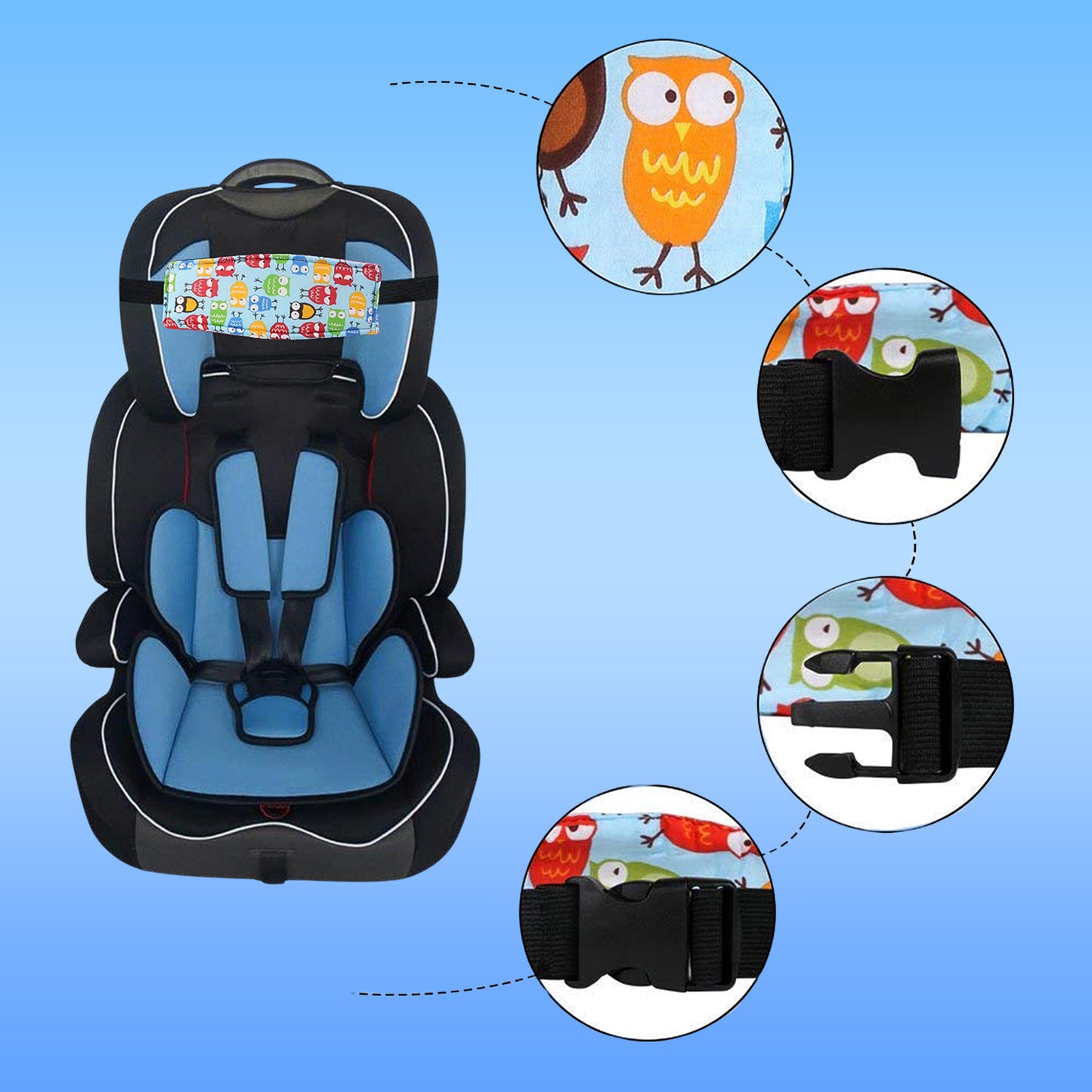 Adjustable Baby Head Support Strap for Car Seats & Strollers (1 Pc) - Happy Price - Image 3