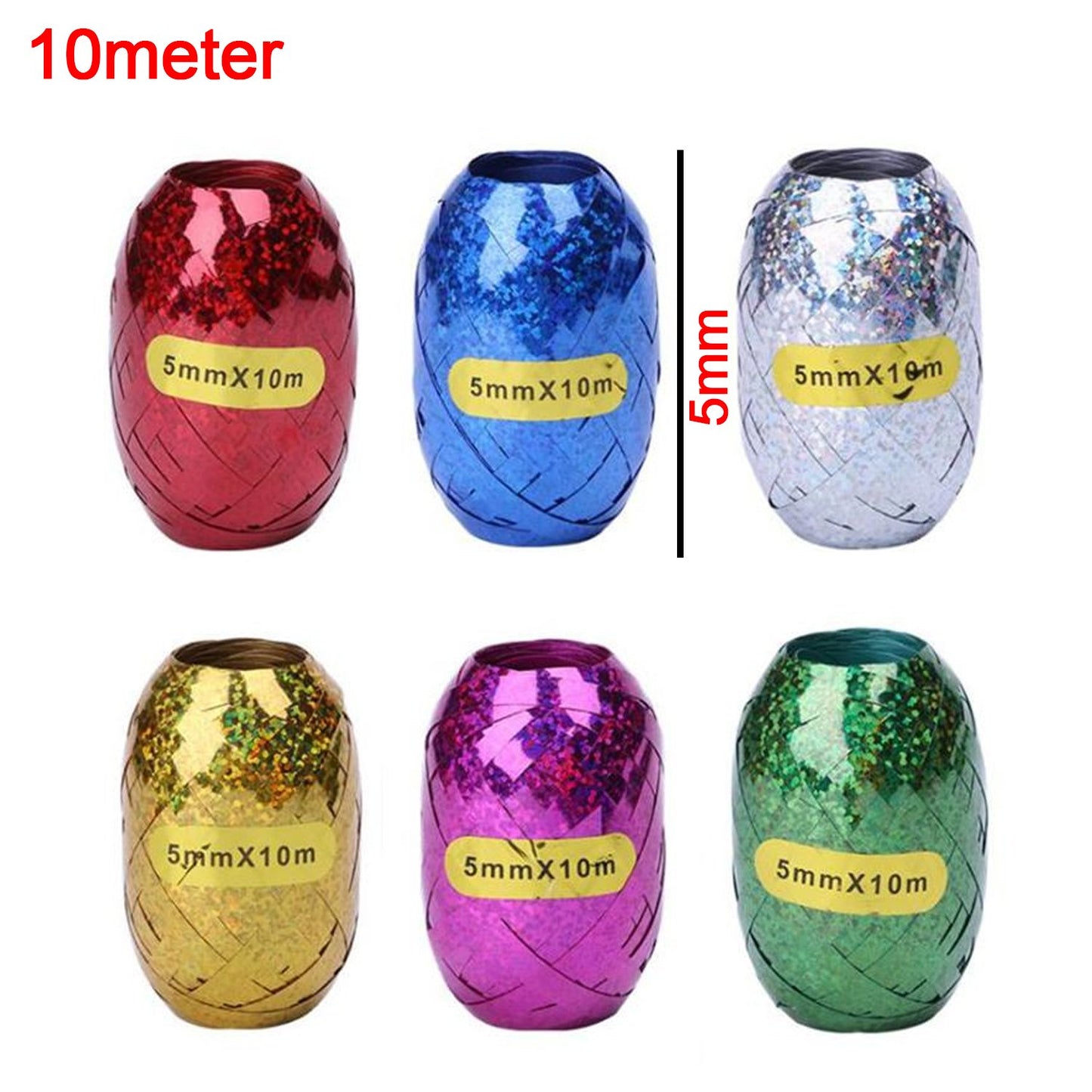 Multicolor Curling Ribbon Rolls for Gift Wrapping & Balloon Decor - 6 Pcs - Happy Price - Image 3
