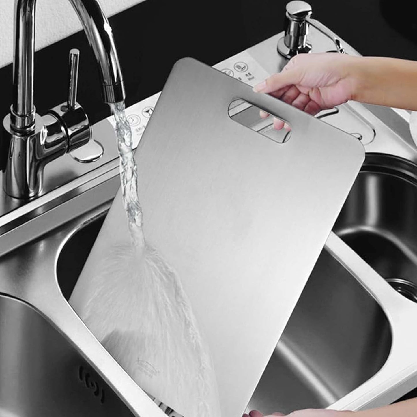 Medium Stainless Steel Chopping Board - 228 x 330 mm, 1.5mm Thick - Happy Price - Image 4