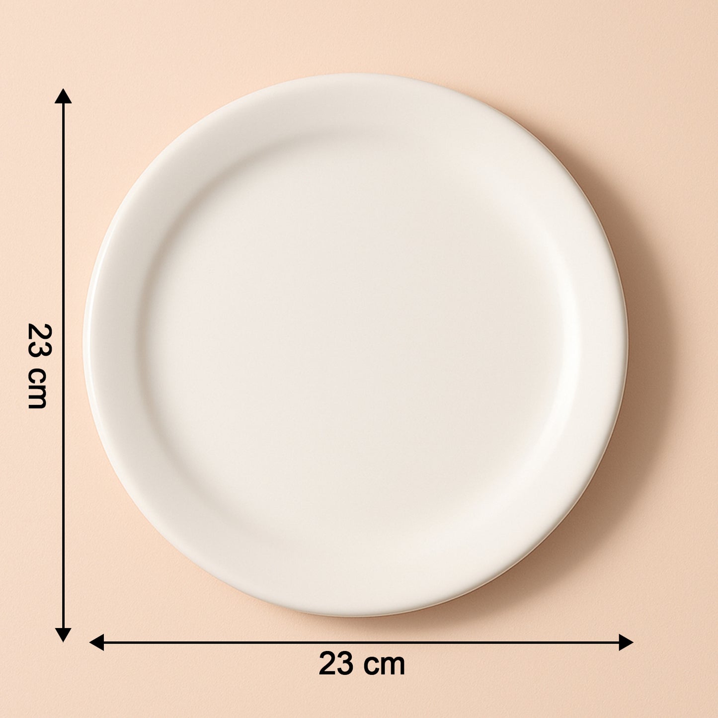 23 cm Round Plastic Dinner Plate - White, Break-Resistant (1 Pc) - Happy Price - Image 5