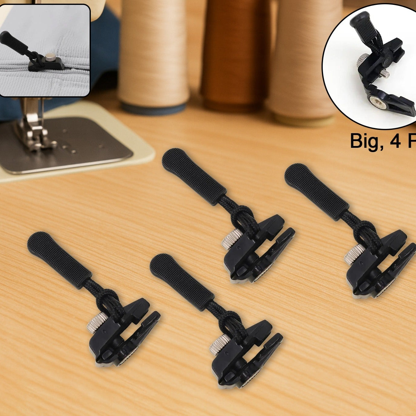 4 Pc Big Detachable Zipper Slider Repair Kit - Happy Price - Image 1