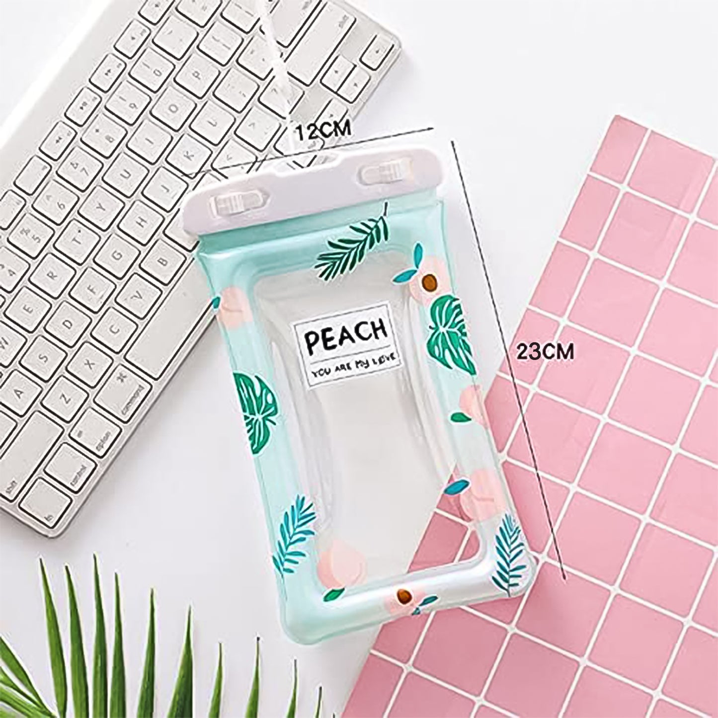 Waterproof Peach Transparent Mobile Pouch With Neck Strap (1 Pc) - Happy Price - Image 5