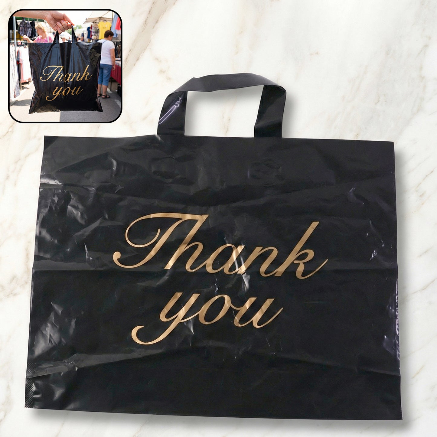 Thank You Printed Carry Bag - 22 x 29 Cm, 1 Pc - Happy Price - Image 2