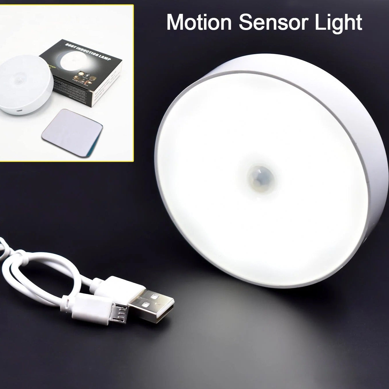 Round Shape 8 Led Motion Sensor Induction Led Light - Happy Price - Image 1