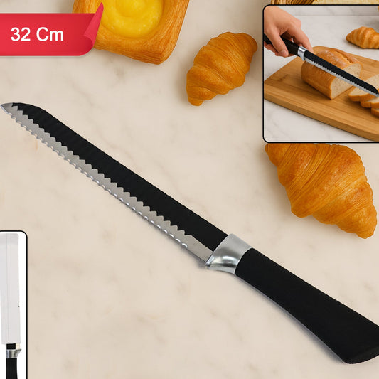 32cm Serrated Bread Knife with Ergonomic Handle for Effortless Slicing - Happy Price - Image 1
