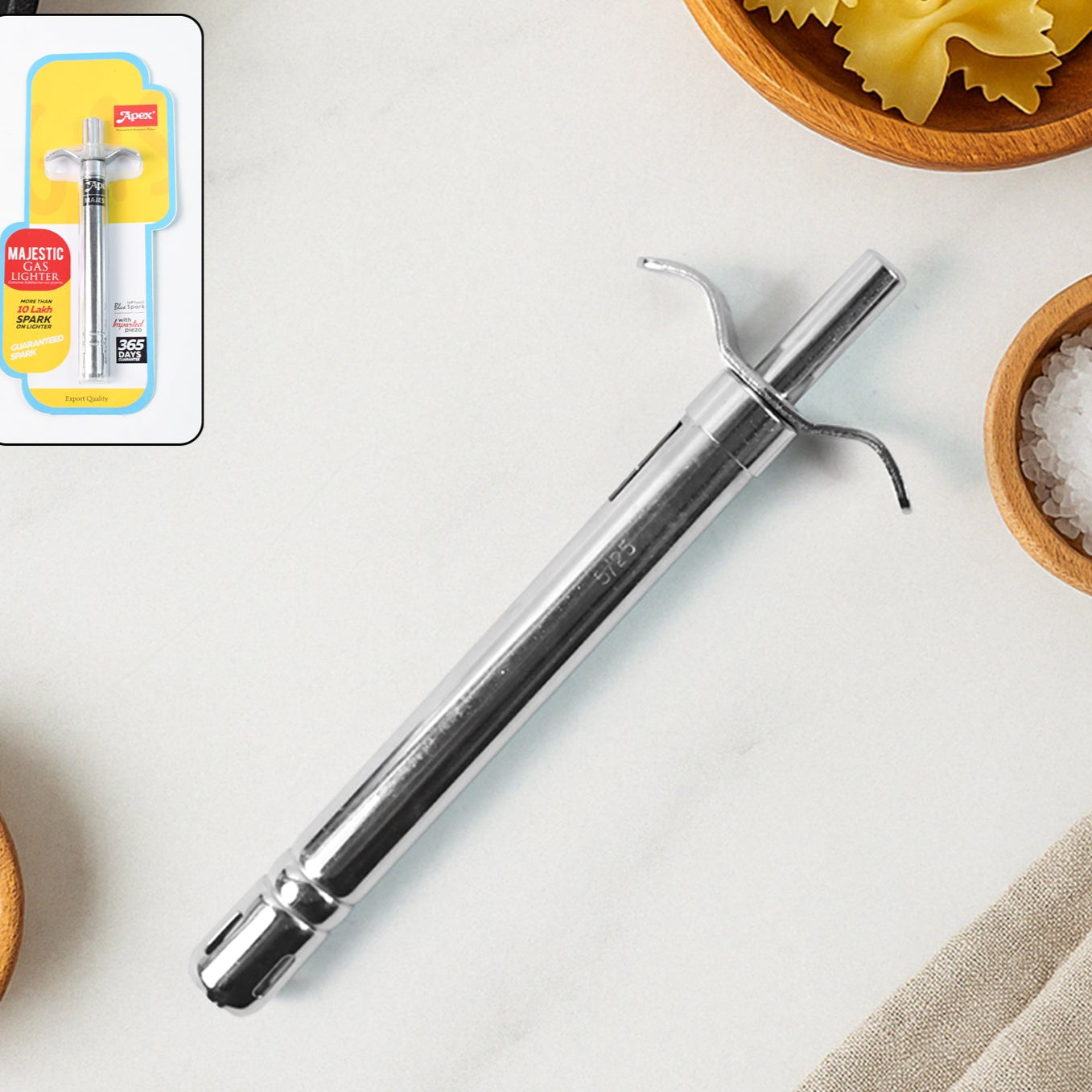 Apex Majestic Stainless Steel Gas Lighter - Happy Price - Image 1