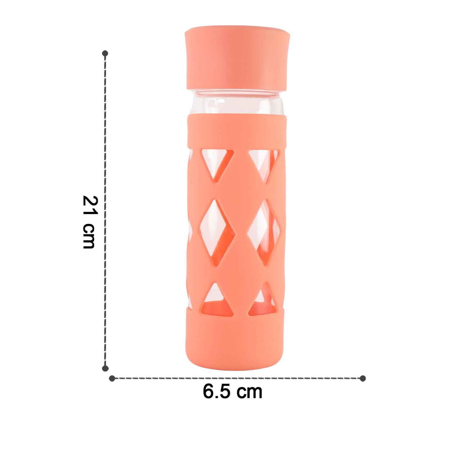 Glass Water Bottle with Protective Sleeve - 480 ML (1 Pc) - Happy Price - Image 6