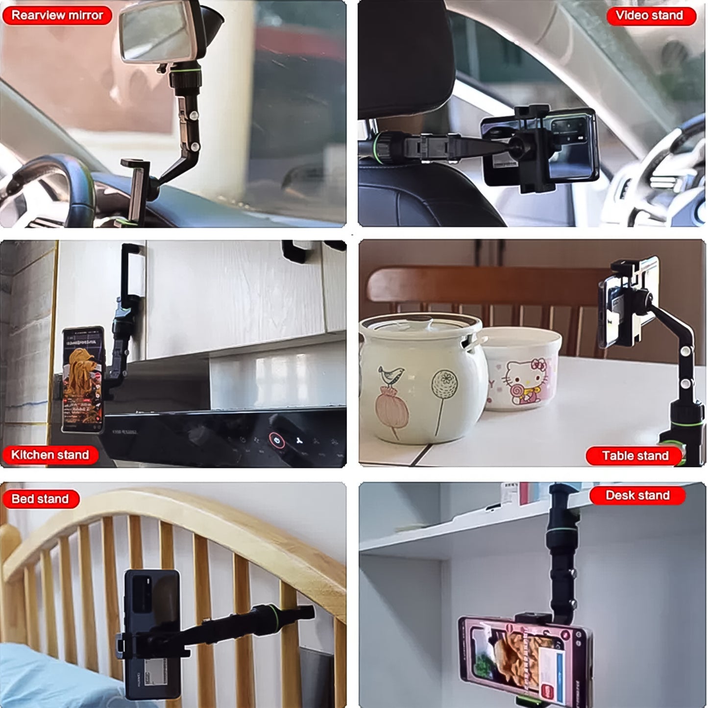 360° Rotating Car Phone Mount for Rearview Mirror - Universal Fit - Happy Price - Image 2
