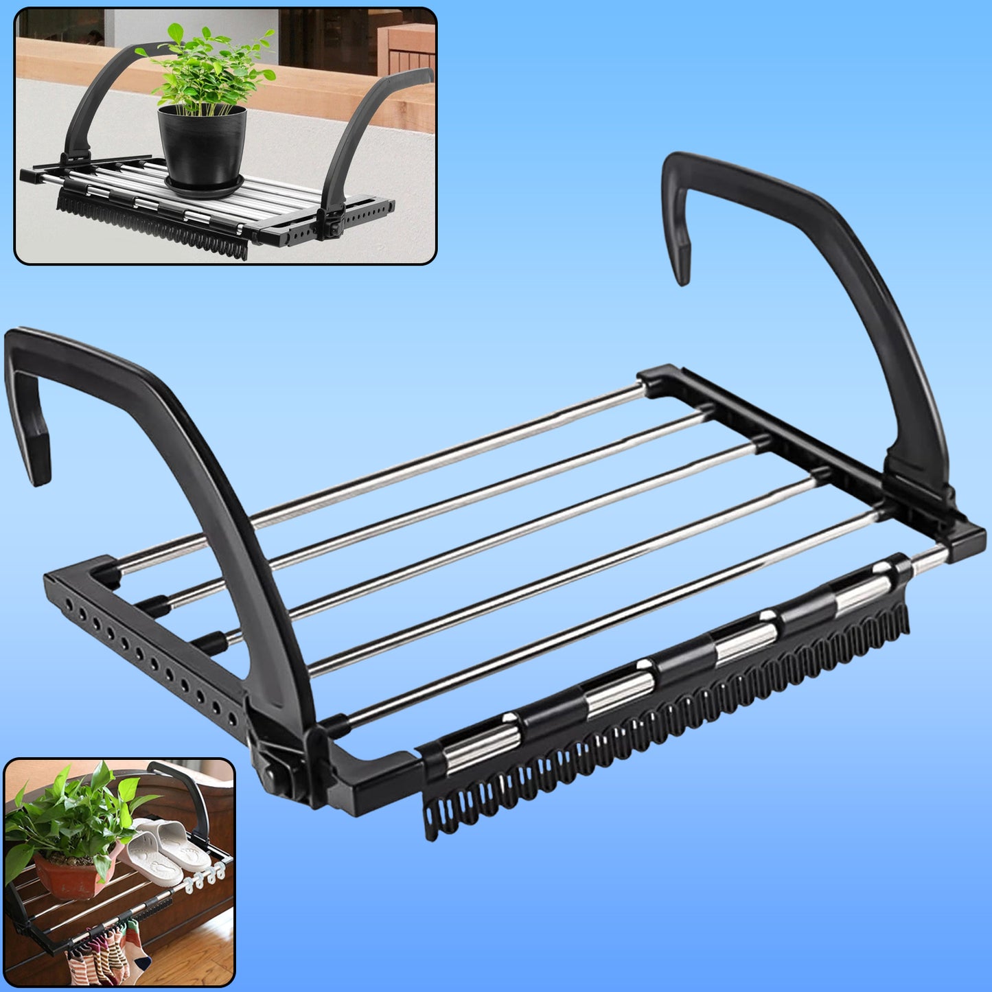 Steel Small Hanging Rack Cloth Drying Rack For Home Balcony And Window - Happy Price - Image 7