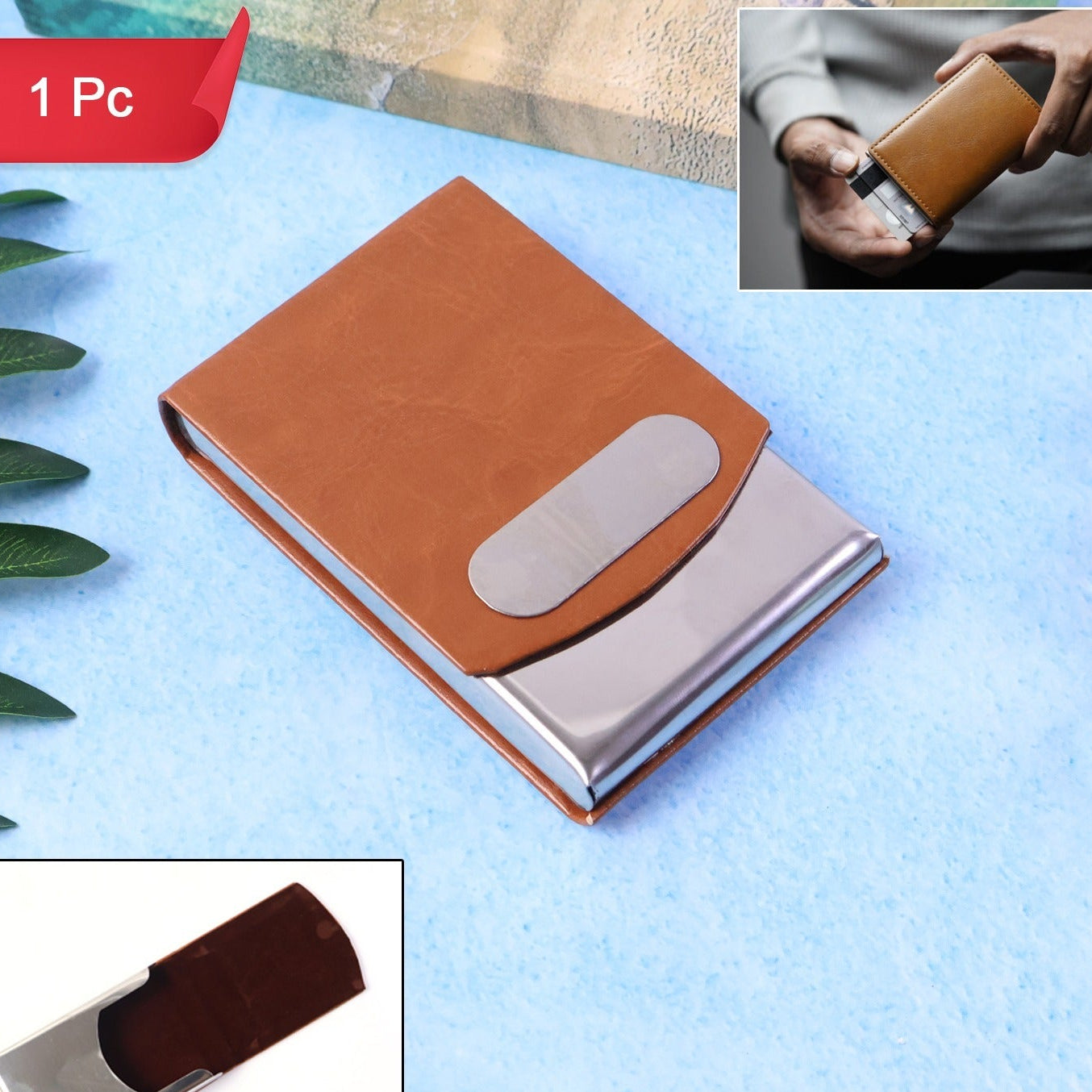 Executive Leather Finish Visiting Card Holder (1 Pc) - Happy Price - Image 1
