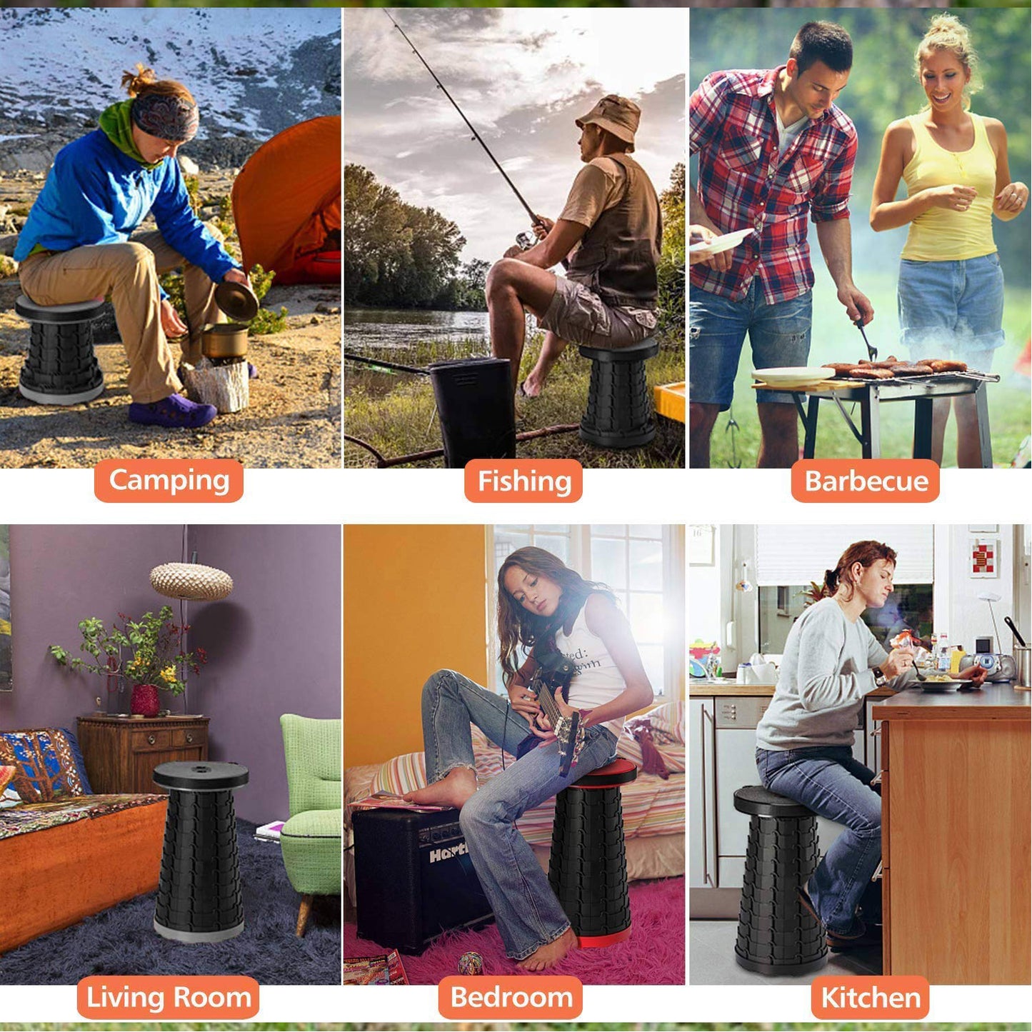 Foldable Retractable Height Adjusting Stool Space Saving Telescopic Stool For Fishing Hiking Stool For Adults And Kids. - Happy Price - Image 7