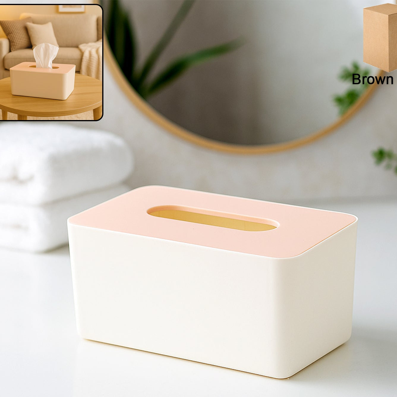 Modern Rectangular Tissue Box Holder - 1 Pc - Happy Price - Image 1