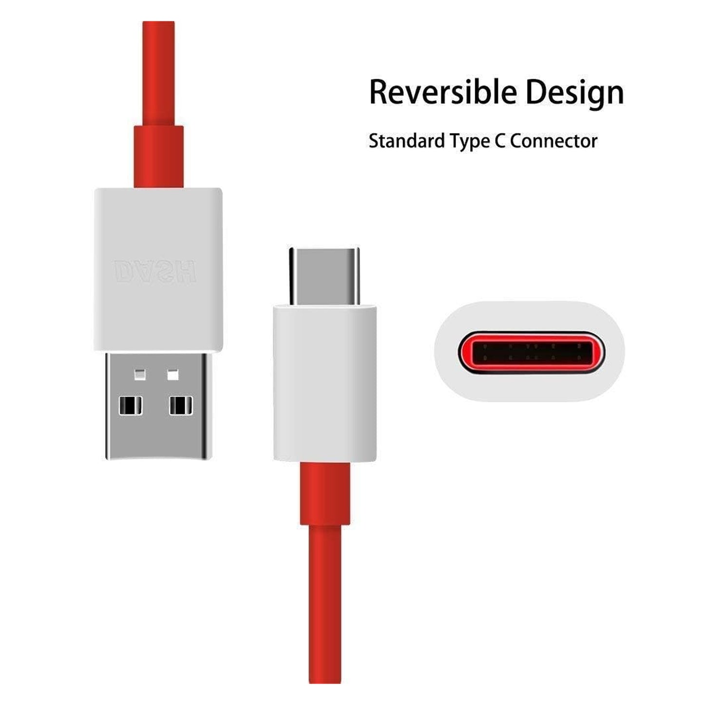 Unique Type C Dash Charging Usb Data Cable  Fast Charging Cable  Data Transfer Cable For C Type Mobile Use 1 Meter ( Red ) - Happy Price - Image 3