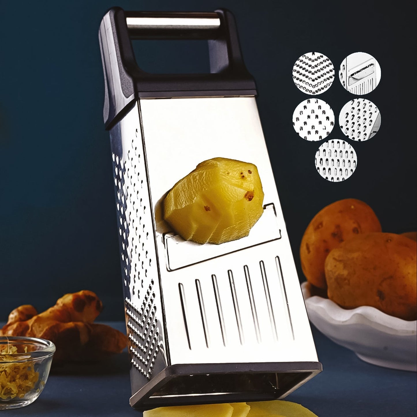 Apex 5-in-1 Stainless Steel Kitchen Tool - Slicer, Grater & More - Happy Price - Image 1
