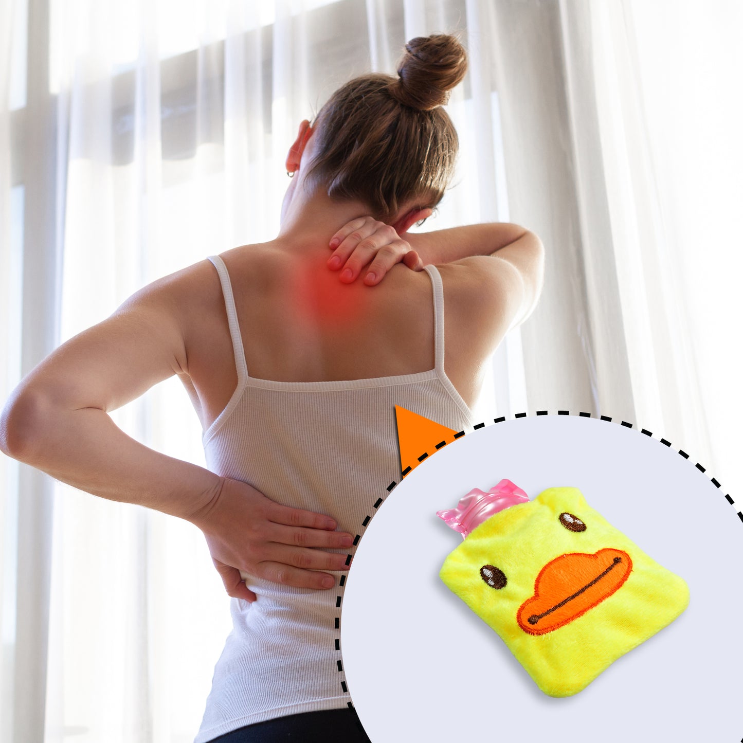 Yellow Duck Small Hot Water Bag With Cover For Pain Relief Neck Shoulder Pain And Hand Feet Warmer Menstrual Cramps. - Happy Price - Image 2