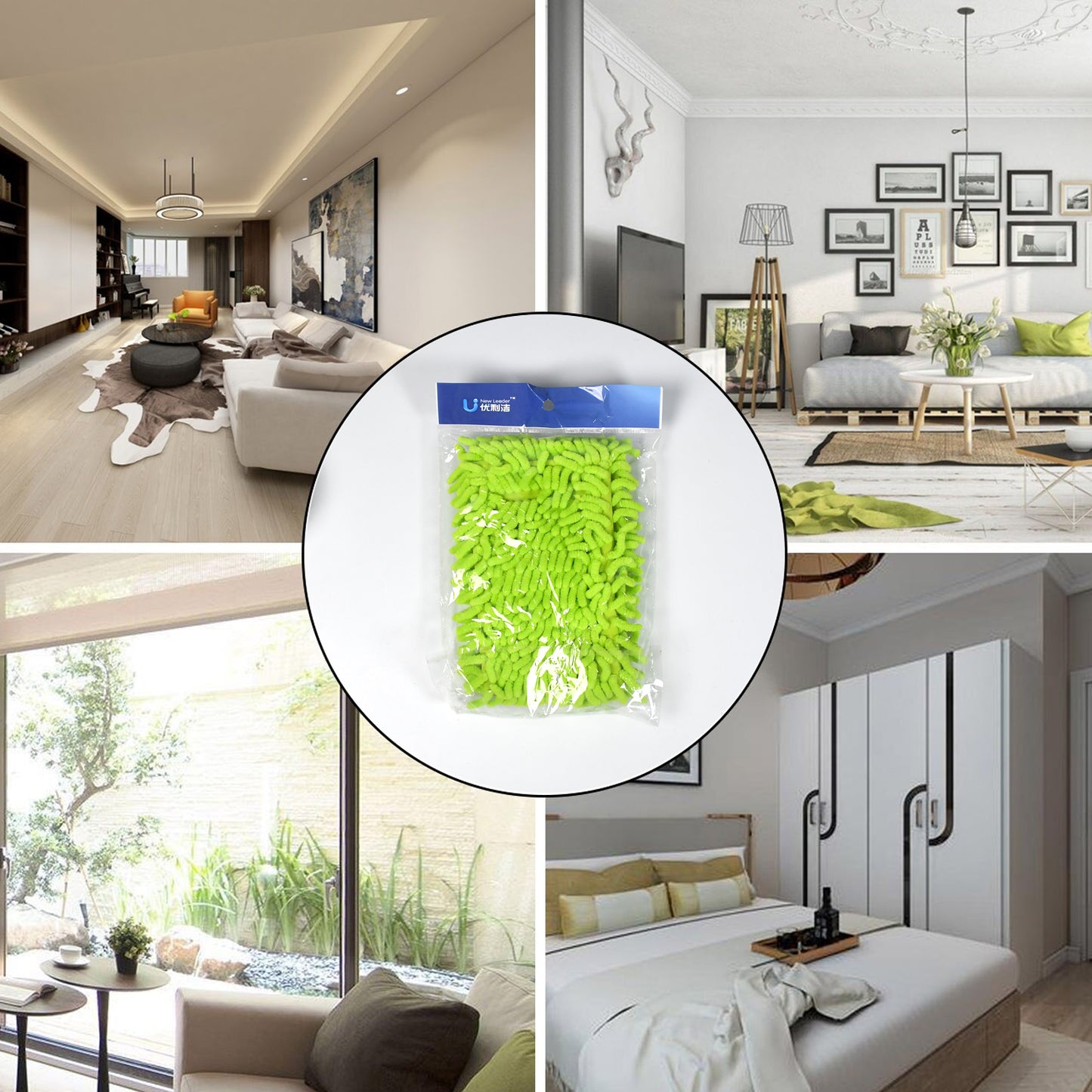 Microfiber Flexible Mop Cleaning Accessories  Microfiber Mop  Brush  Drywet Home Kitchen Office Cleaning Brush Extendable Handle - Happy Price - Image 3