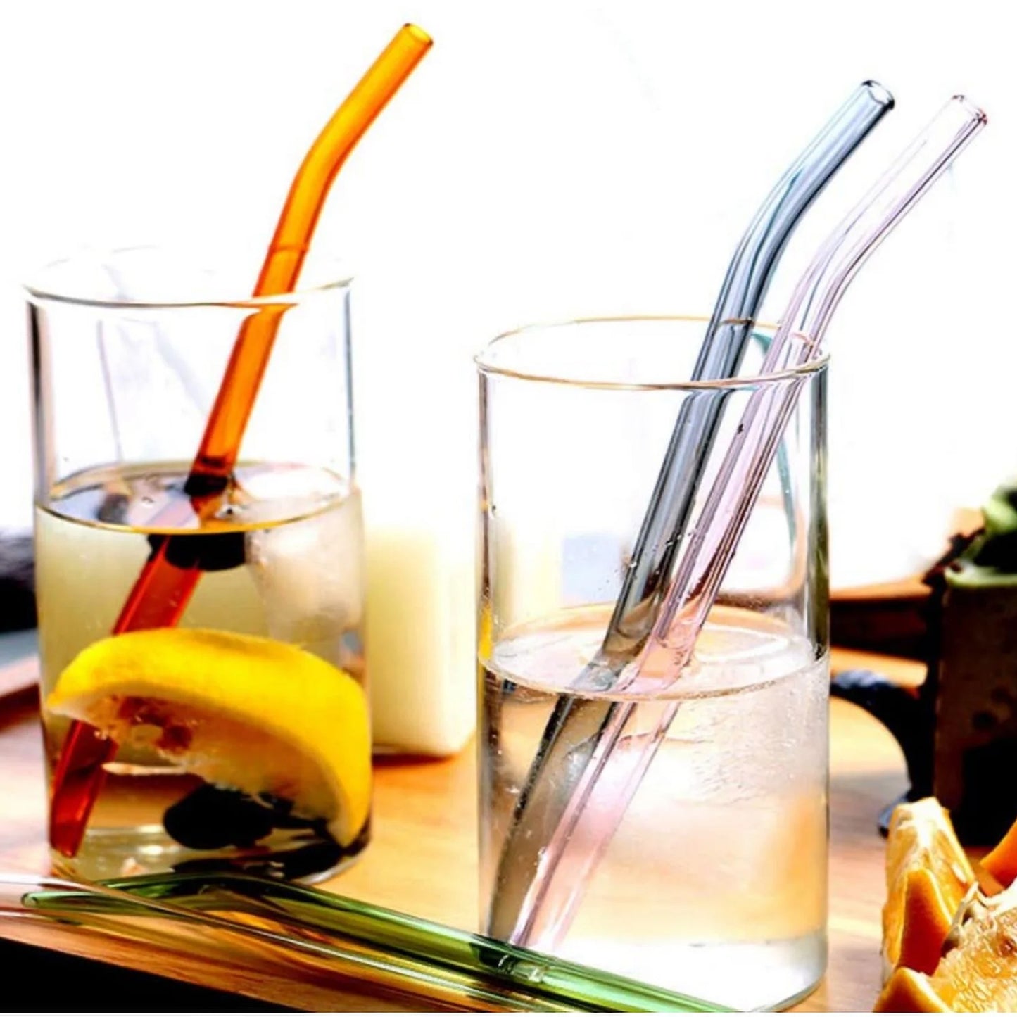 Set of 5 Clear Reusable Glass Drinking Straws - Eco-Friendly & Dishwasher Safe - Happy Price - Image 3