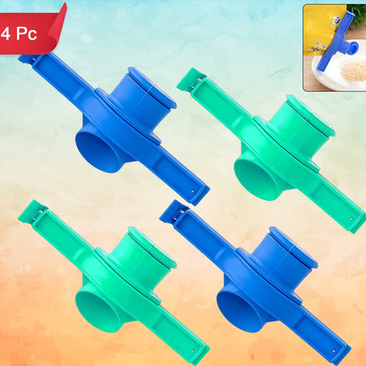 4 Pcs Pouch Sealer Clip with Pouring Spout - Reusable Bag Dispenser for Kitchen Groceries - Happy Price - Image 1